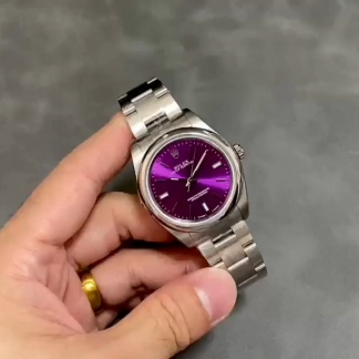 【Super Clone】Rolex Oyster Perpetual Air-King 114200 Grape Red Index Dial 34mm Unisex Replica watch