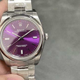 【Super Clone】Rolex Oyster Perpetual Air-King 114200 Grape Red Index Dial 34mm Unisex Replica watch