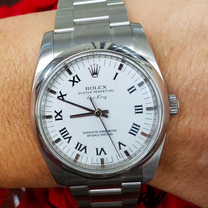 【Super Clone】Rolex Oyster Perpetual Air-King 114200 White Dial 34mm Unisex Replica Watch