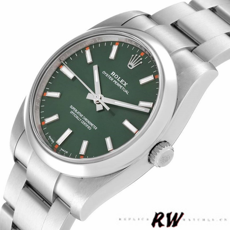 【Super Clone】Rolex Oyster Perpetual Air-King 114200 Olive Green Index Dial 34mm Unisex Replica watch