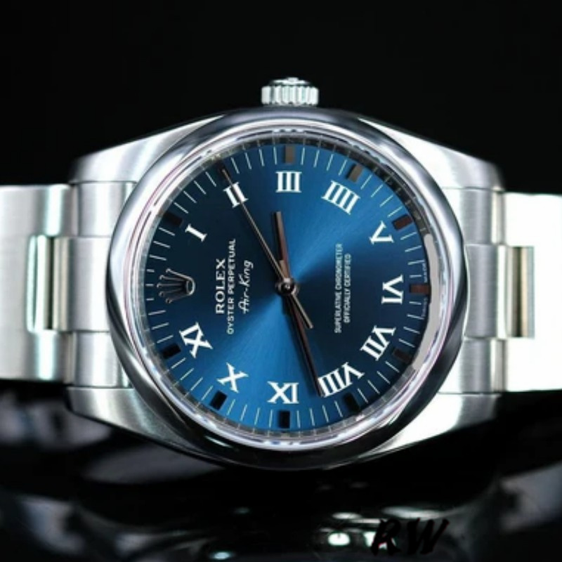 【Super Clone】Rolex Oyster Perpetual Air-King 114200 Blue Dial 34mm Unisex Replica Watch