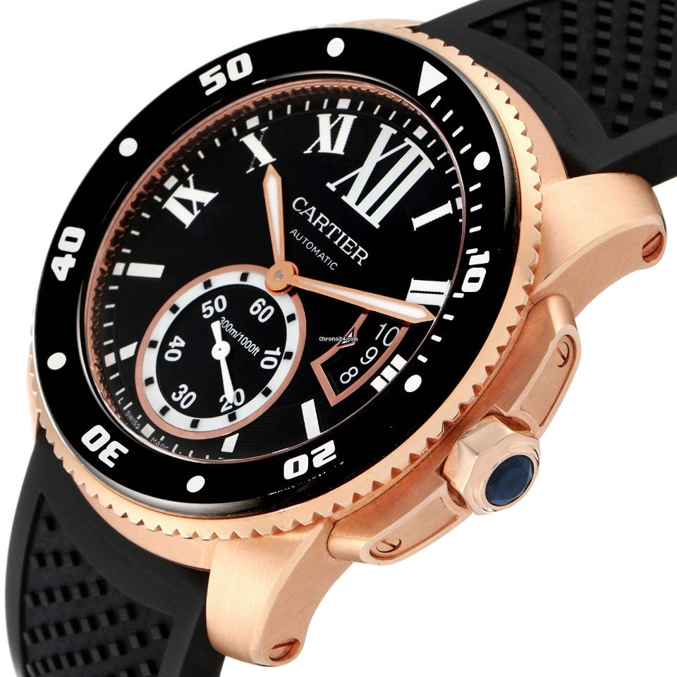 【Super Clone】Calibre Rose Gold Black 42mm