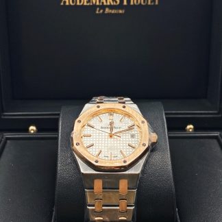 【Super Clone】Audemars Piguet Royal Oak Selfwinding Silver dial, 37mm, Steel and 18k Rose gold,