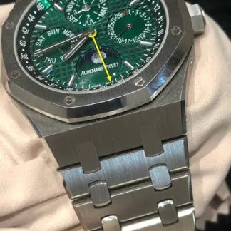 【Super Clone】Audemars piguet Royal Oak Perpetual Calendar Green Dial Watch 41MM