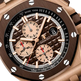 【Super Clone】A&P OFFSHORE Pink Gold Brown Camouflage Dial CHRONOGRAPH 44mm 26401RO.OO.A087CA.01