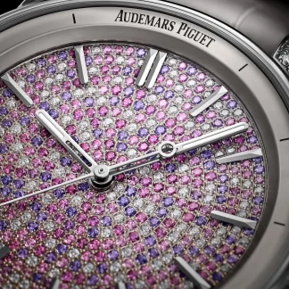 【Super Clone】Audemars Piguet Code 11.59 Selfwinding White Gold 38 mm Pink Sapphires & Diamond Dial | 77410BC.ZZ.D132CR.01