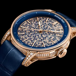 【Super Clone】Audemars Piguet Code 11.59 Selfwinding Pink Gold Blue Sapphires & Diamond Dial 38 mm | 77410OR.ZZ.D343CR.01