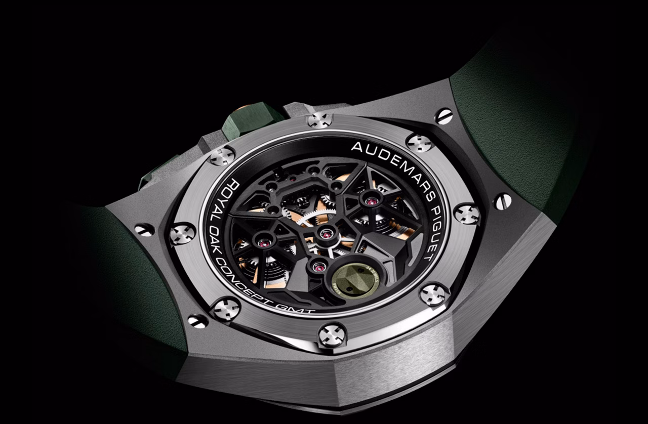 【Super Clone】Audemars Piguet Royal Oak Concept 44mm 26589IO.OO.D056CA.01 Flying Tourbillon GMT Titanium Green Ceramic