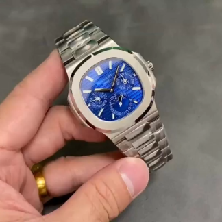 【Super Clone】Patek Philippe Nautilus Perpetual Calendar White Gold Blue Dial 5740 1G 001 40mm
