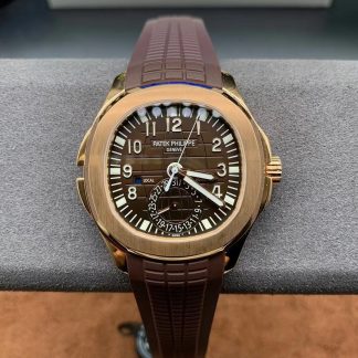 【Super Clone】Replica Patek Philippe Aquanaut 5164R 001 Travel Time Rose Gold Mens Watch