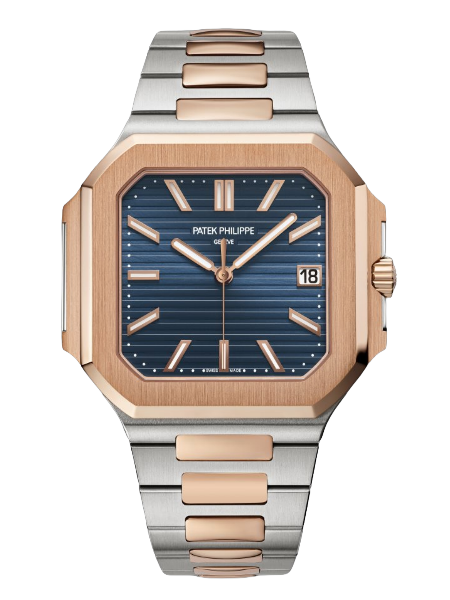 【Super Clone】Patek Philippe Cubitus 5821/1AR-001 Stainless Steel Rose Gold Blue Dial Men's Watch