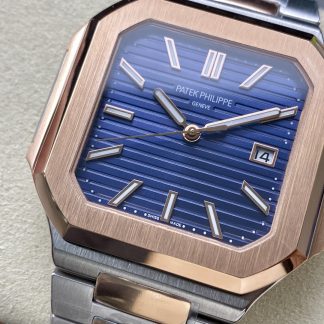 【Super Clone】Patek Philippe Cubitus 5821/1AR-001 Stainless Steel Rose Gold Blue Dial Men's Watch