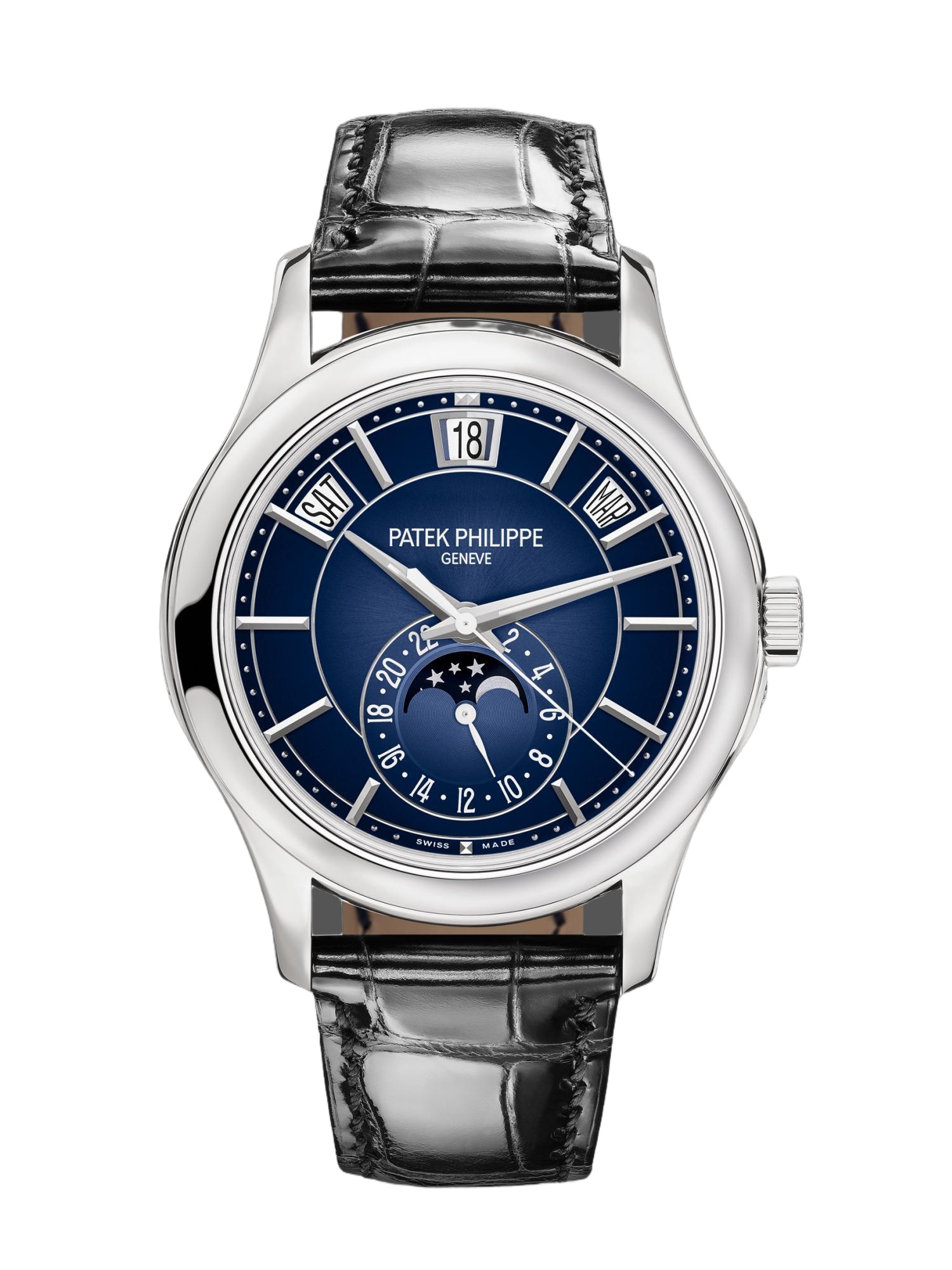 【Super Clone】Replica Patek Philippe Complications Annual Calendar White Gold 5205G 013 40mm Mens Watch