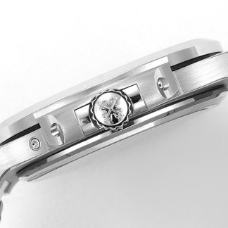 【Super Clone】Patek Philippe Nautilus Moon Phases Rose & White Gold Slate Blue Sunburst 5712GR 001