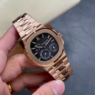 【Super Clone】Patek Philippe Nautilus Moon Phase Rose Gold Black Dial 5712 1R 001 40MM