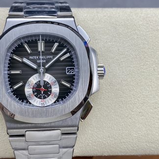 【Super Clone】Patek Philippe Nautilus Chronograph Stainless Steel Black Dial 5980 1A 014