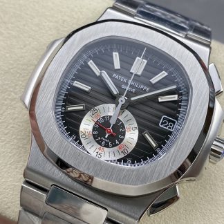 【Super Clone】Patek Philippe Nautilus Chronograph Stainless Steel Black Dial 5980 1A 014