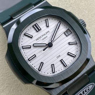 【Super Clone】Patek Philippe Nautilus Green Rubber White Dial 5711 40MM Watch