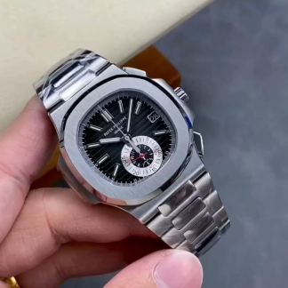 【Super Clone】Patek Philippe Nautilus Chronograph Stainless Steel Black Dial 5980 1A 014