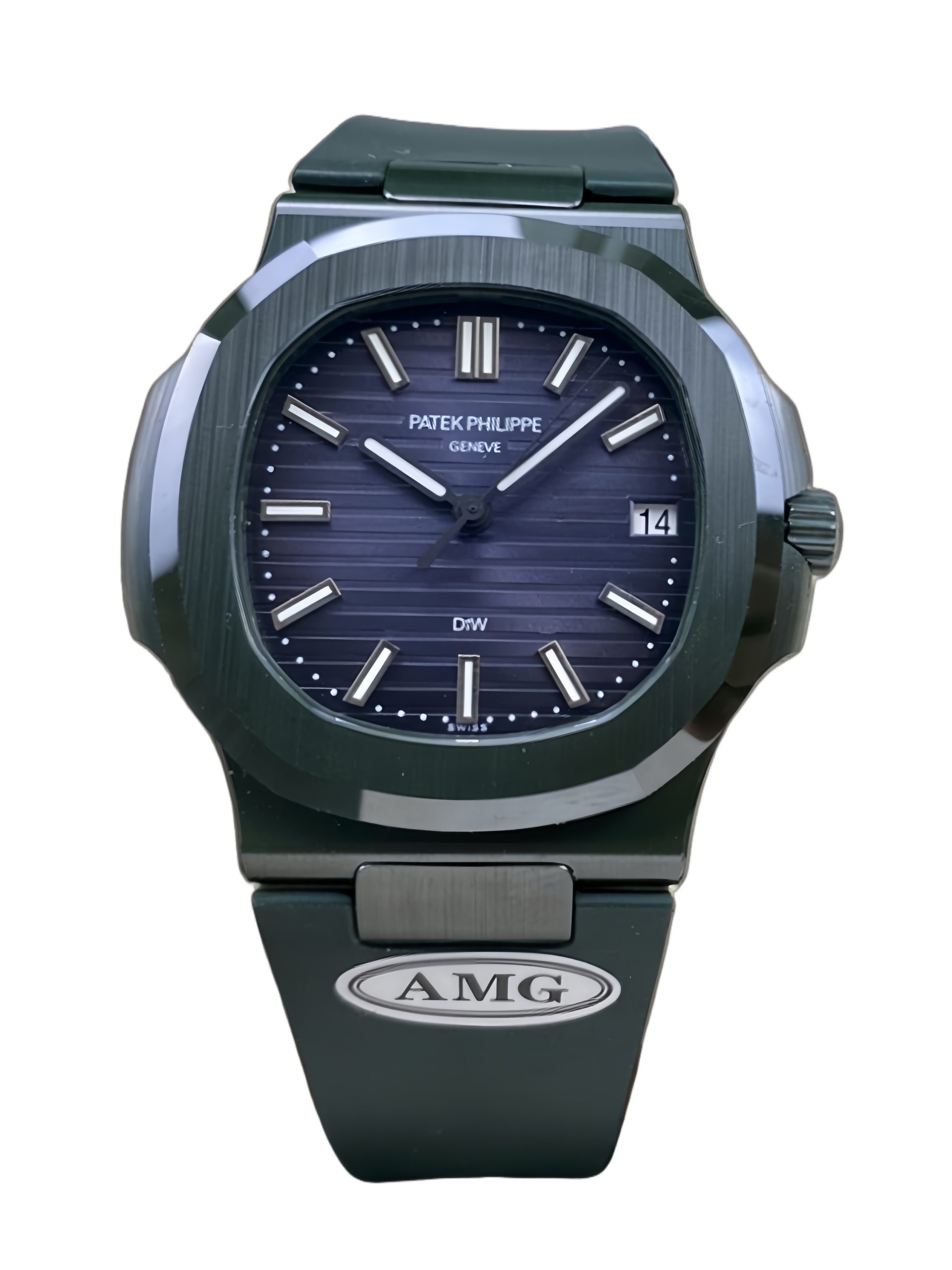 【Super Clone】Patek Philippe Nautilus Green Rubber Blue Dial 5711 40MM Watch