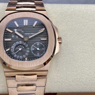 【Super Clone】Patek Philippe Nautilus Moon Phase Rose Gold Black Dial 5712 1R 001 40MM