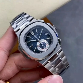 【Super Clone】Patek Philippe Nautilus Chronograph Stainless Steel Blue Dial 5980 1A 001