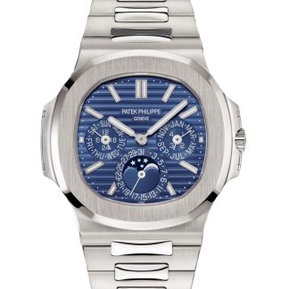 【Super Clone】Patek Philippe Nautilus Perpetual Calendar White Gold Blue Dial 5740 1G 001 40mm