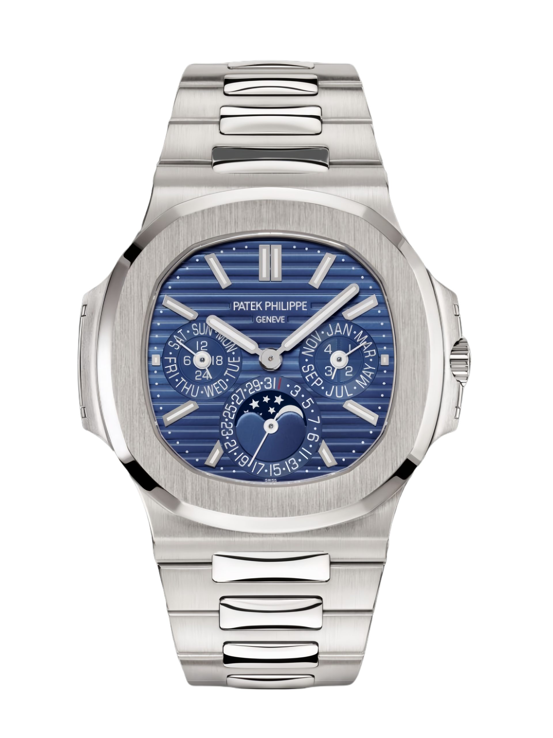 【Super Clone】Patek Philippe Nautilus Perpetual Calendar White Gold Blue Dial 5740 1G 001 40mm