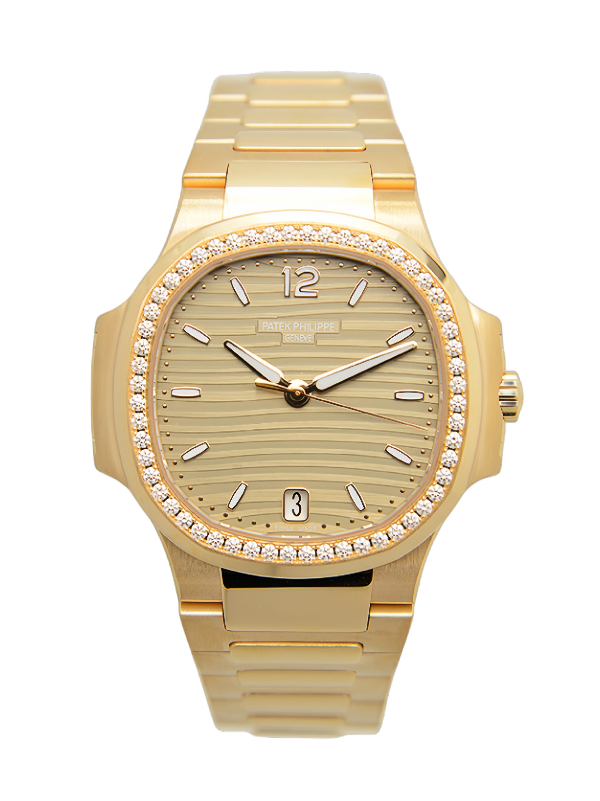 【Super Clone】Patek Philippe Ladies Nautilus Golden Dial Rose Gold 7118 1200R 010