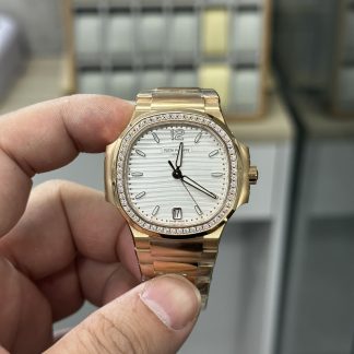【Super Clone】Patek Philippe Ladies Nautilus Golden Dial Rose Gold 7118 1200R 010