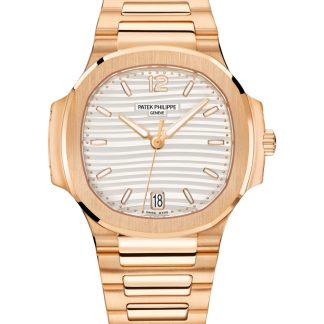 【Super Clone】Patek Philippe Nautilus Ladies Rose Gold & Yellow Gold Silver Dial 7118 1R 001 35.2mm
