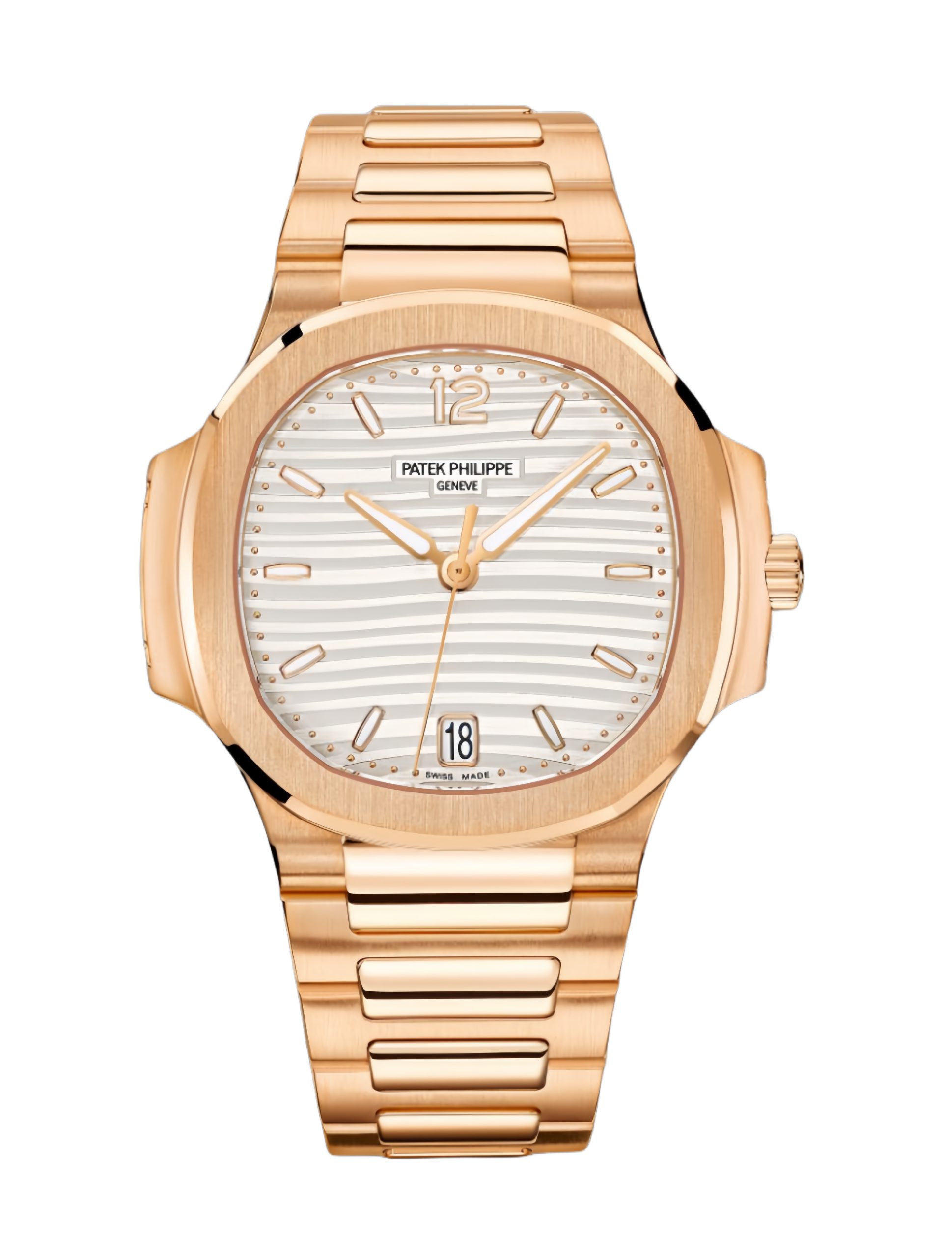 【Super Clone】Patek Philippe Nautilus Ladies Rose Gold & Yellow Gold Silver Dial 7118 1R 001 35.2mm