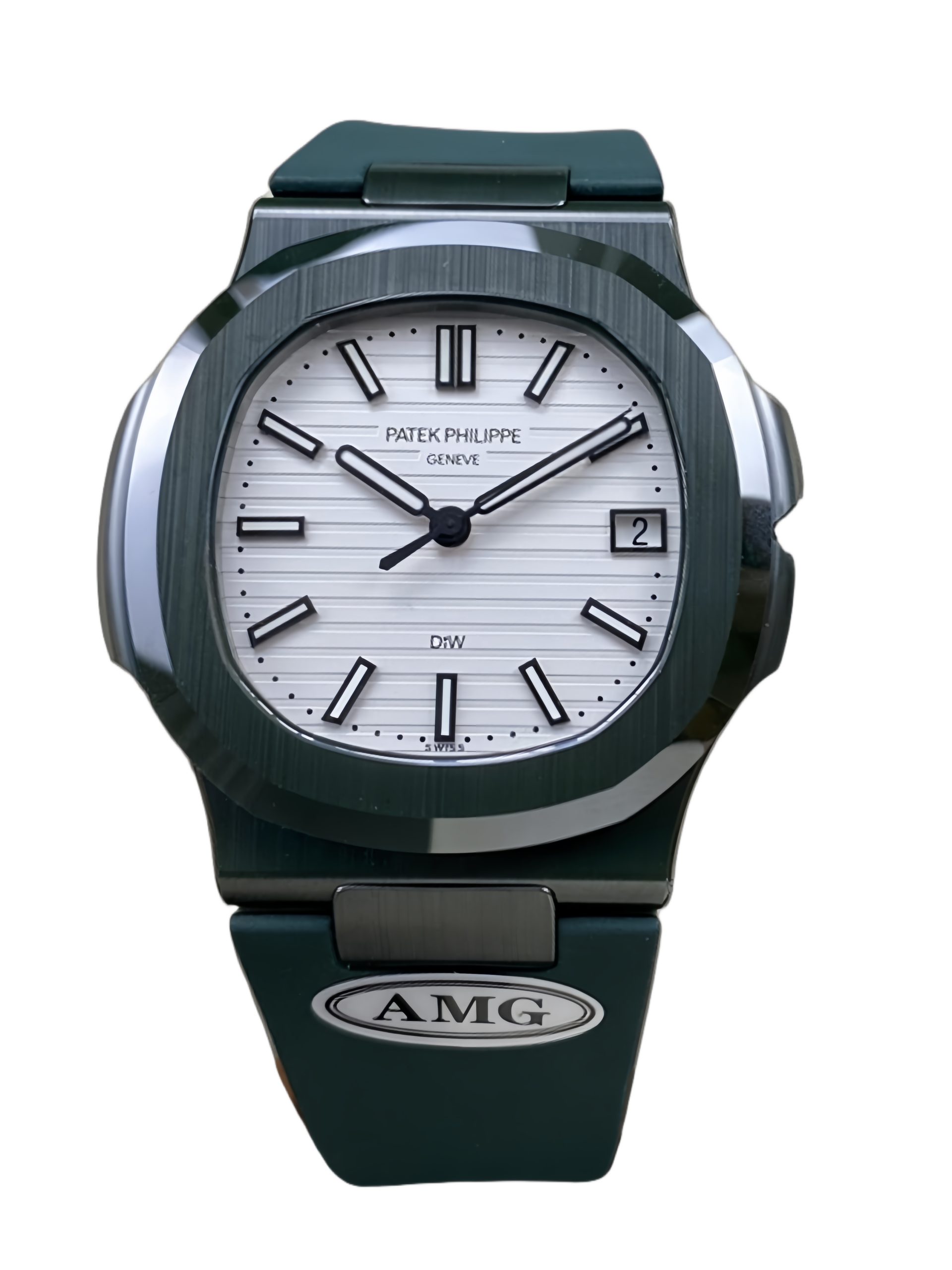 【Super Clone】Patek Philippe Nautilus Green Rubber White Dial 5711 40MM Watch