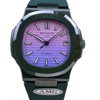 【Super Clone】Patek Philippe Nautilus Green Rubber Purple Dial 5711 40MM Watch
