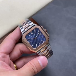 【Super Clone】Patek Philippe Cubitus 5821/1AR-001 Stainless Steel Rose Gold Blue Dial Men's Watch