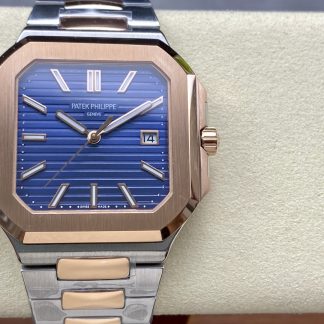 【Super Clone】Patek Philippe Cubitus 5821/1AR-001 Stainless Steel Rose Gold Blue Dial Men's Watch