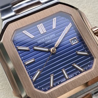 【Super Clone】Patek Philippe Cubitus 5821/1AR-001 Stainless Steel Rose Gold Blue Dial Men's Watch
