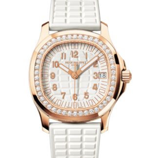 【Super Clone】Replica Patek Philippe Aquanaut Rose Gold White Dial 5068R 010 36mm Lady Watch