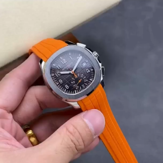【Super Clone】Replica Patek Philippe Aquanaut 5968A 001 Chronograph Orange Rubber 42mm