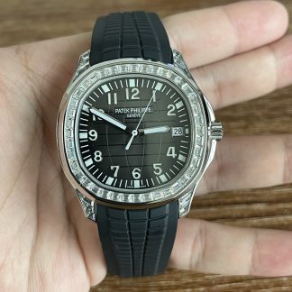 【Super Clone】Replica Patek Philippe Aquanaut 5267 200A 001 Black Dial Diamond Bezel Watch