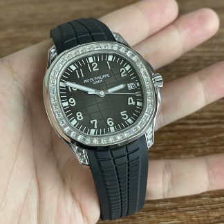 【Super Clone】Replica Patek Philippe Aquanaut 5267 200A 001 Black Dial Diamond Bezel Watch