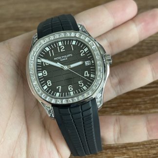 【Super Clone】Replica Patek Philippe Aquanaut 5267 200A 001 Black Dial Diamond Bezel Watch