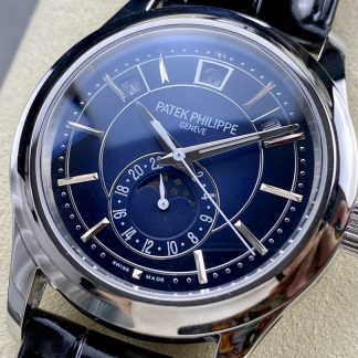 【Super Clone】Replica Patek Philippe Complications Annual Calendar White Gold 5205G 013 40mm Mens Watch