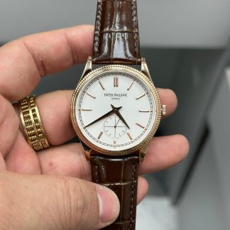 【Super Clone】Patek Philippe Calatrava Small Seconds White Dial Leather Strap 6119R 001 Watch