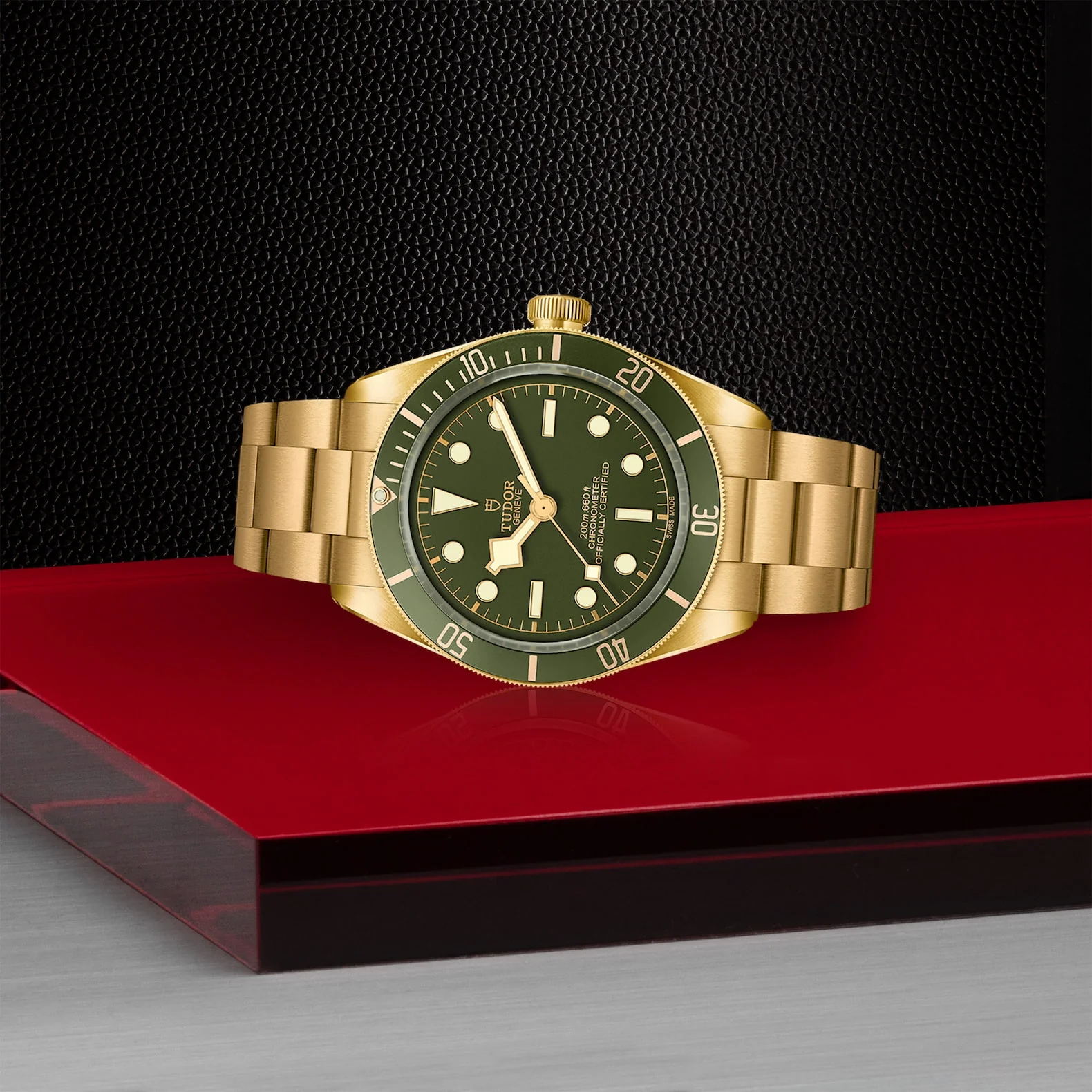 【Super Clone】TUDOR Black Bay 58 18K 39mm 18ct Yellow Gold Green Dial Bracelet Watch M79018V-0006