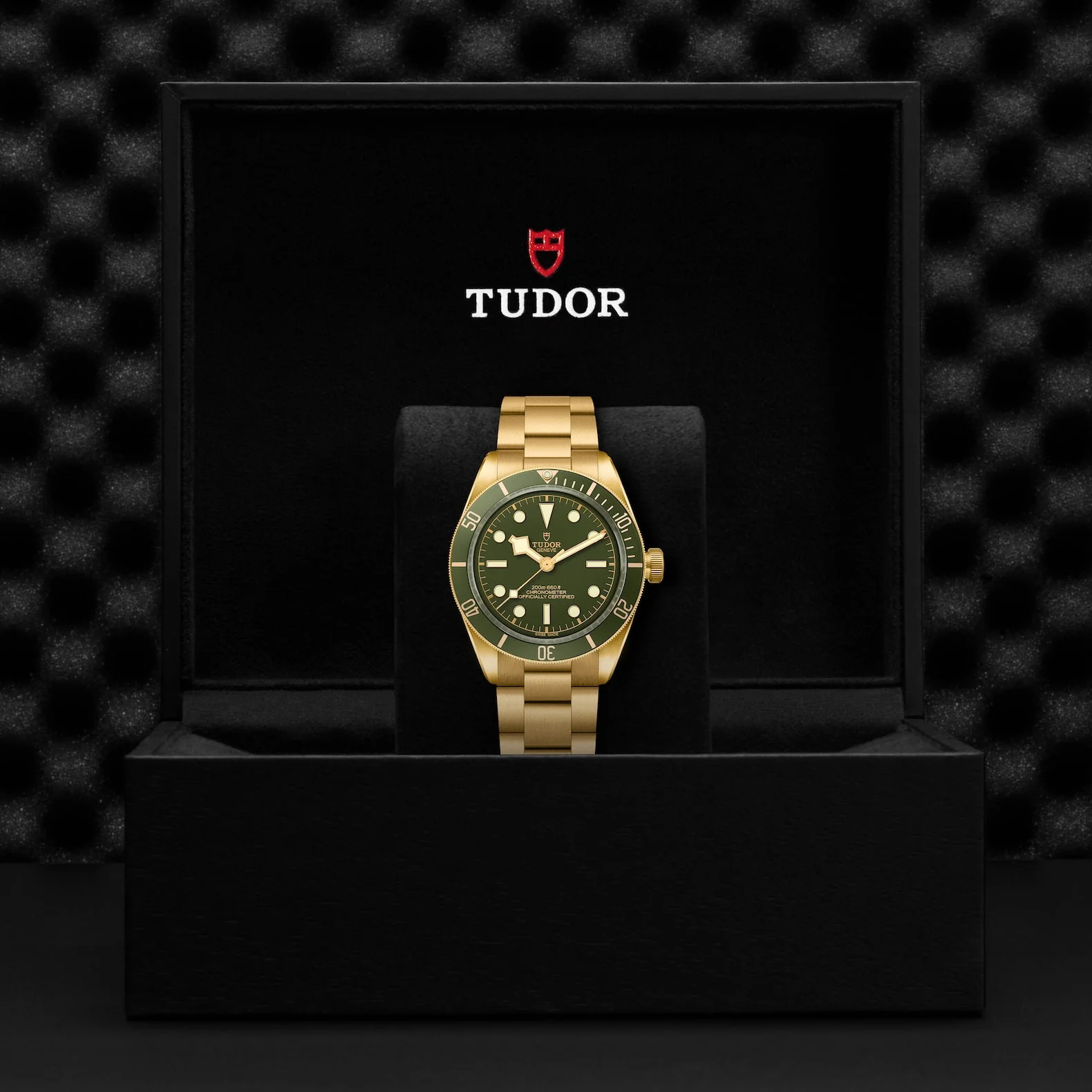 【Super Clone】TUDOR Black Bay 58 18K 39mm 18ct Yellow Gold Green Dial Bracelet Watch M79018V-0006