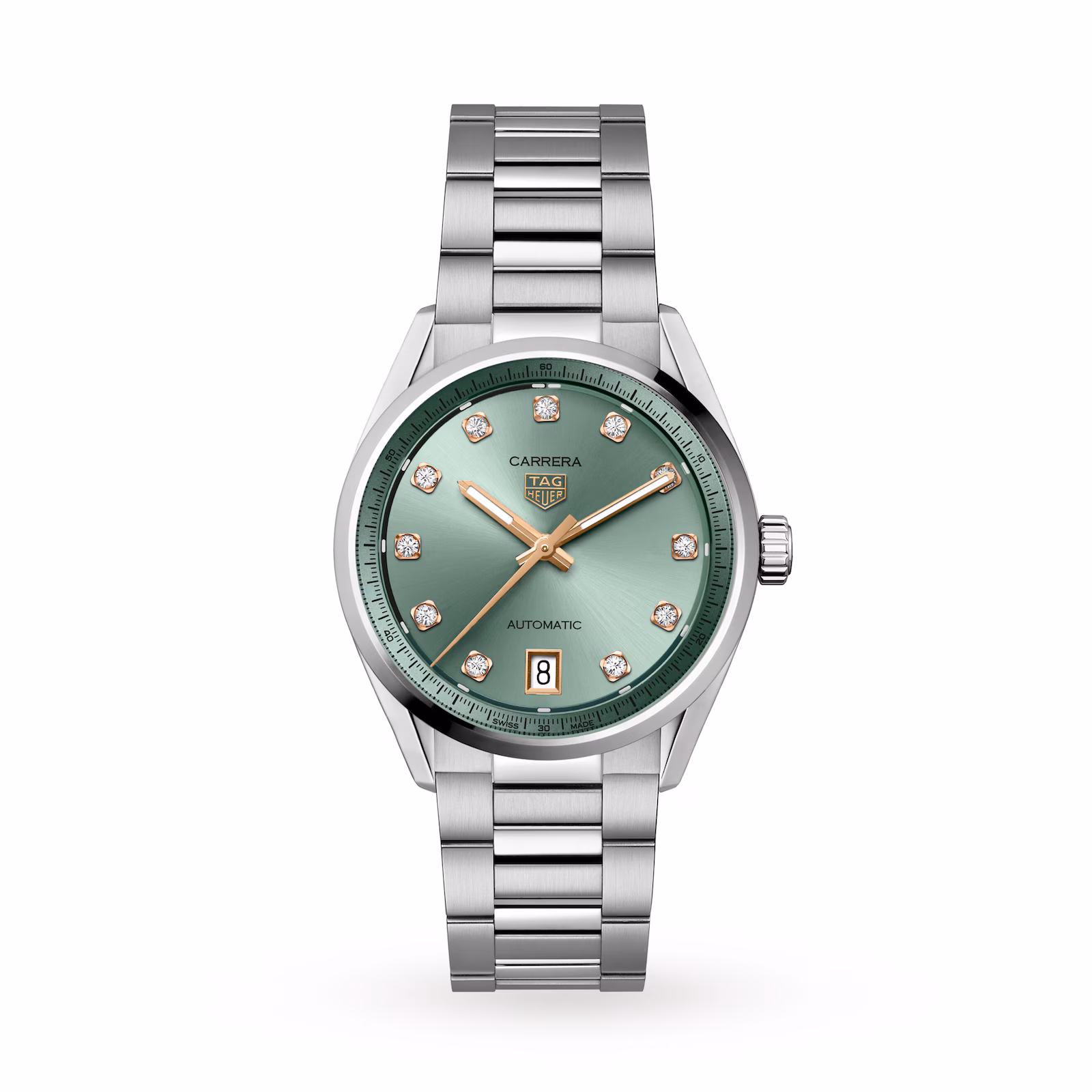 【Super Clone】TAG Heuer Carrera Date 36mm Ladies Watch Green Diamond Dot WBN2317.BA0001