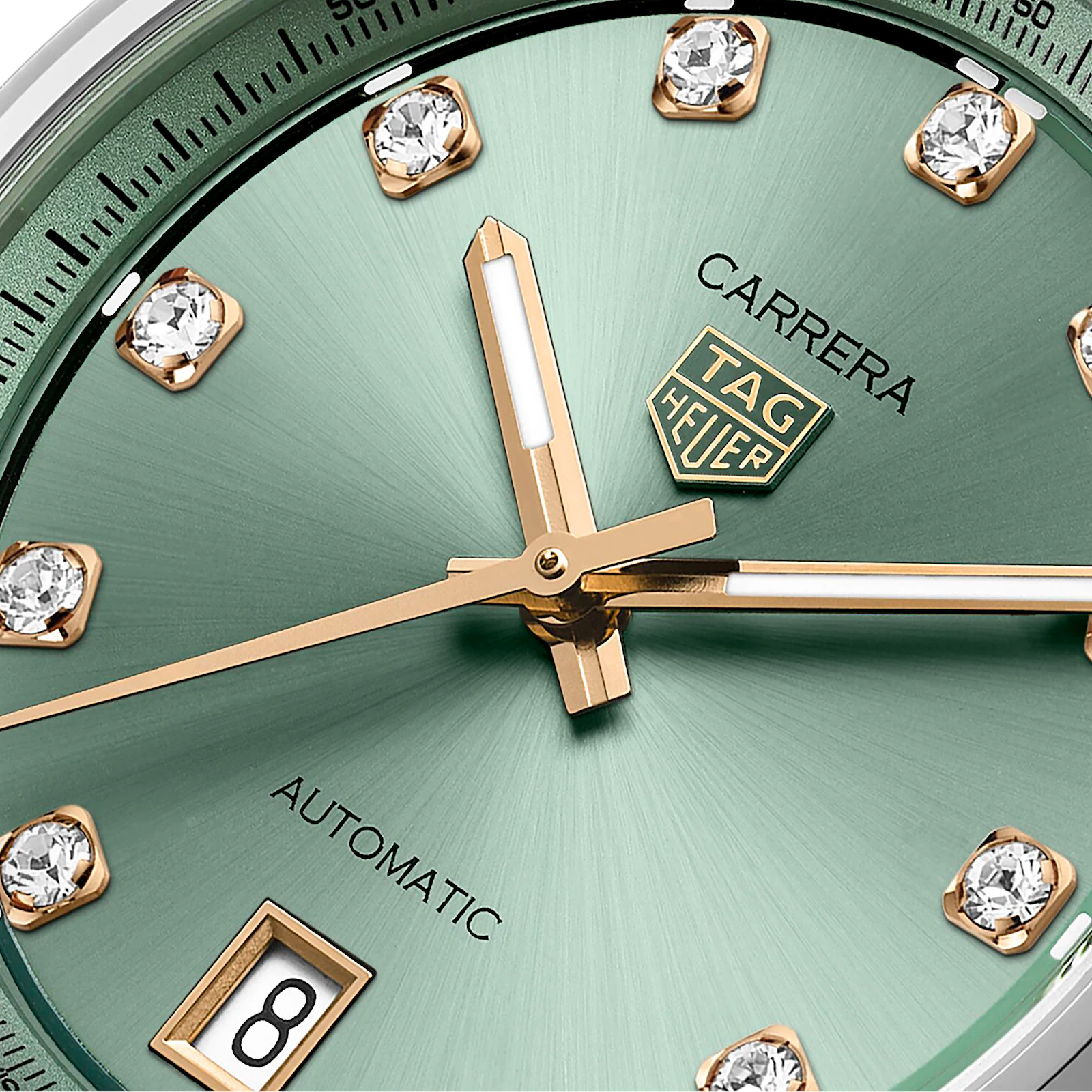 【Super Clone】TAG Heuer Carrera Date 36mm Ladies Watch Green Diamond Dot WBN2317.BA0001