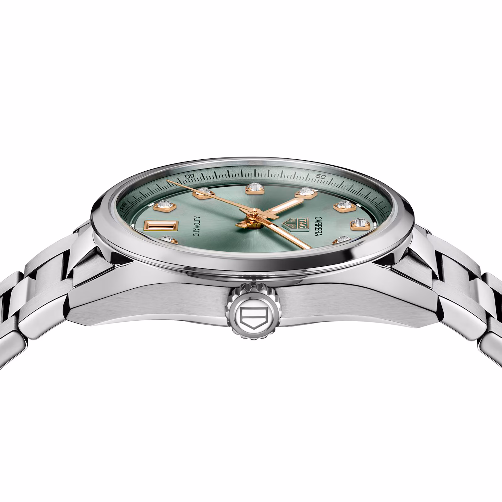 【Super Clone】TAG Heuer Carrera Date 36mm Ladies Watch Green Diamond Dot WBN2317.BA0001