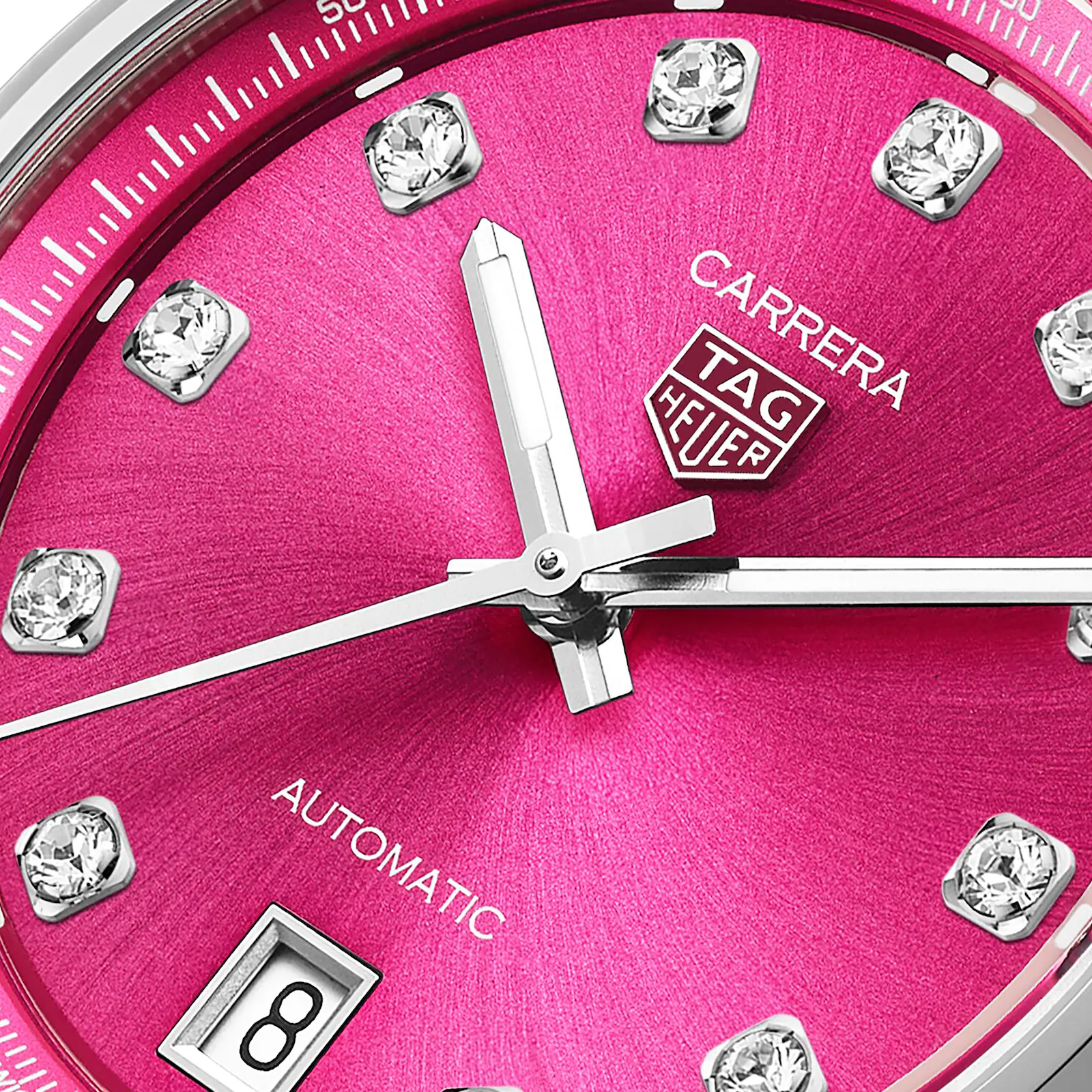 【Super Clone】TAG Heuer Carrera Date 36mm Ladies Watch Pink Diamond Dot WBN2318.BA0001